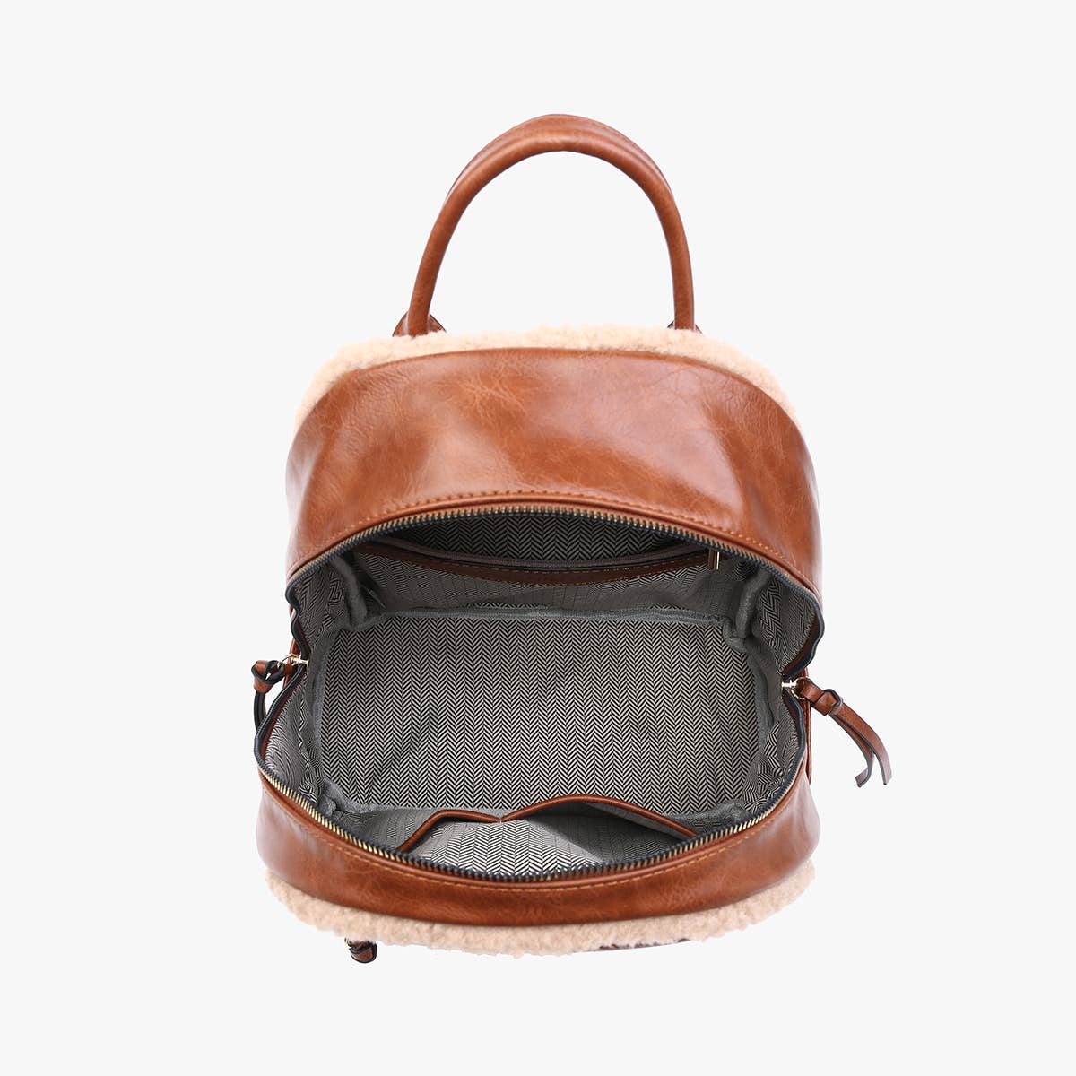 BP2420 Sherpa Trim Backpack – Front Pocket Vegan Bag
