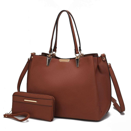 Kane Vegan Leather Women Satchel Bag with Wallet by Mia K