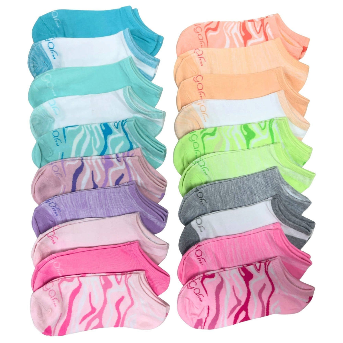 20 Pack SUGAR No Show Big Girls Socks Size 9-11