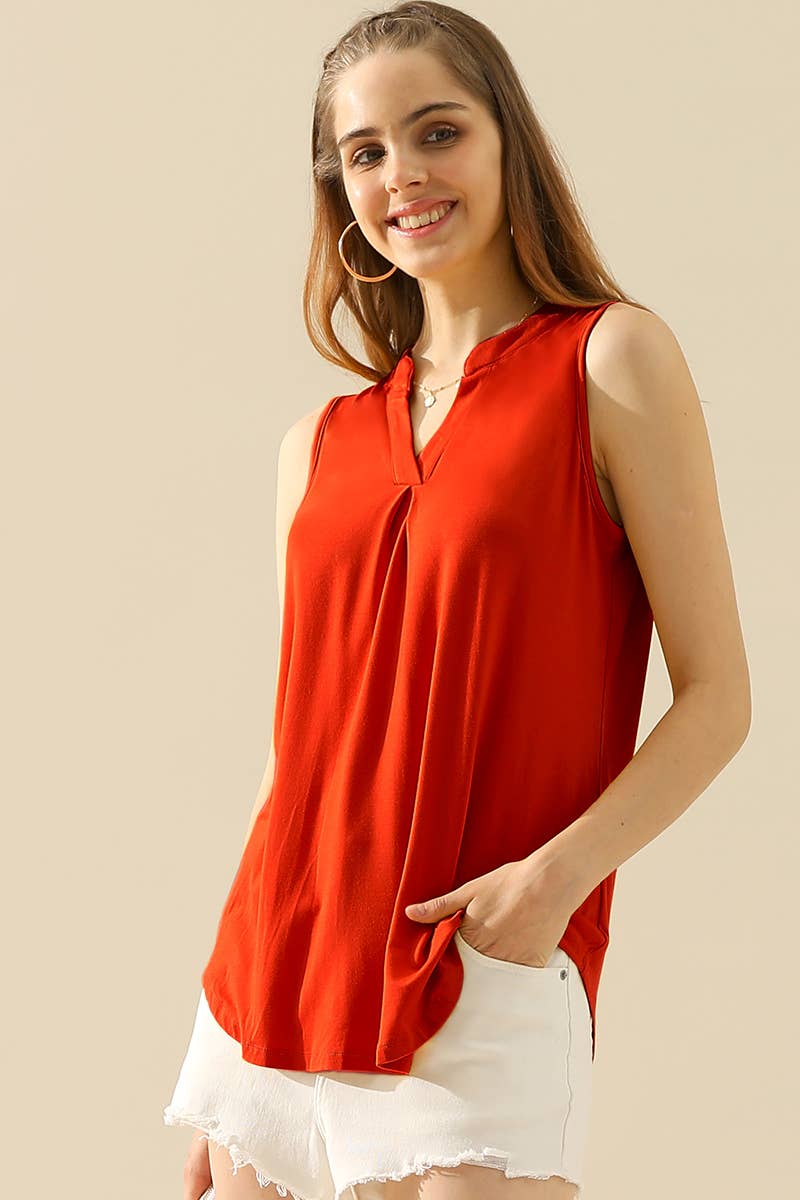 CWTTSL192-P_JOHNNY COLLARS SLEEVELESS BLOUSE SHIRTS TOPS