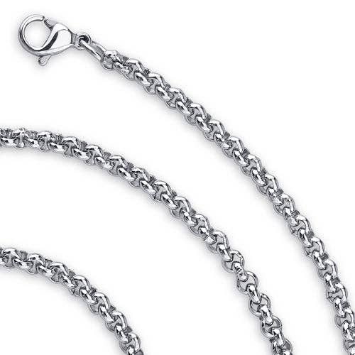 418 - 22 Inch 2mm Stainless Steel Rolo Link Chain Necklace