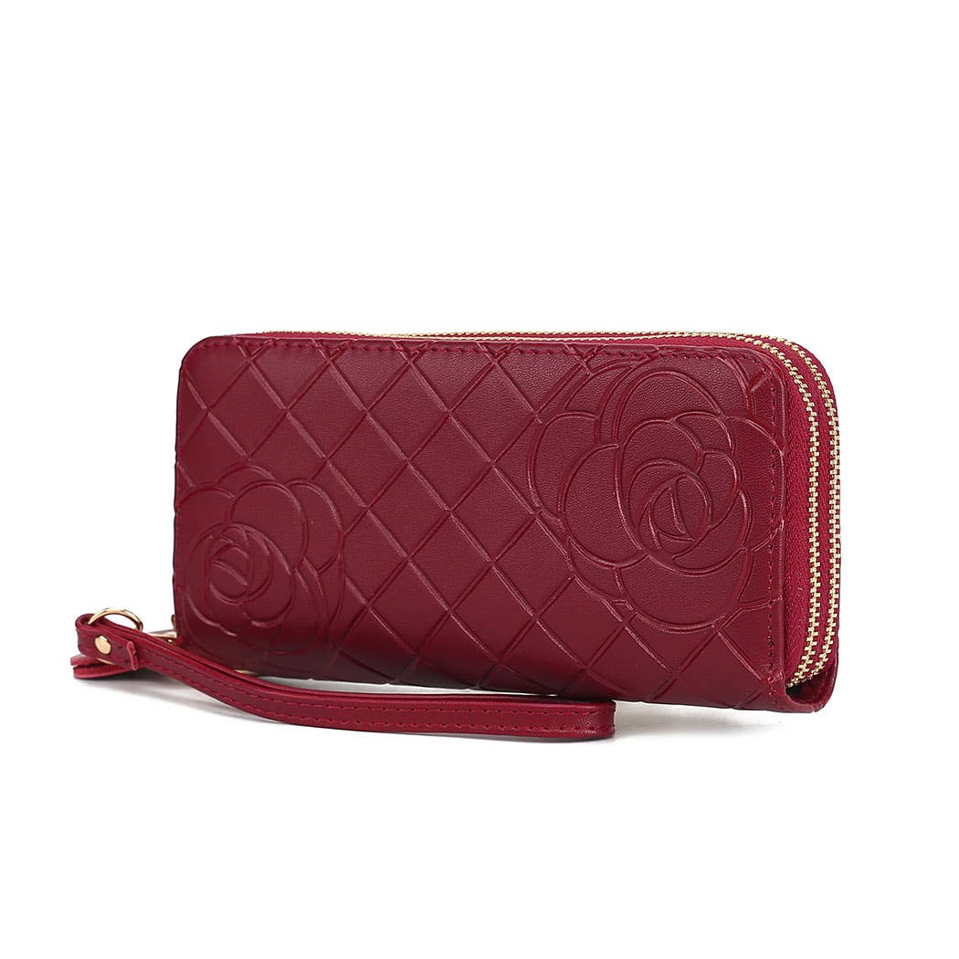 382 MKF Collection Quilted Flower-Embossed Wristlet by Mia K