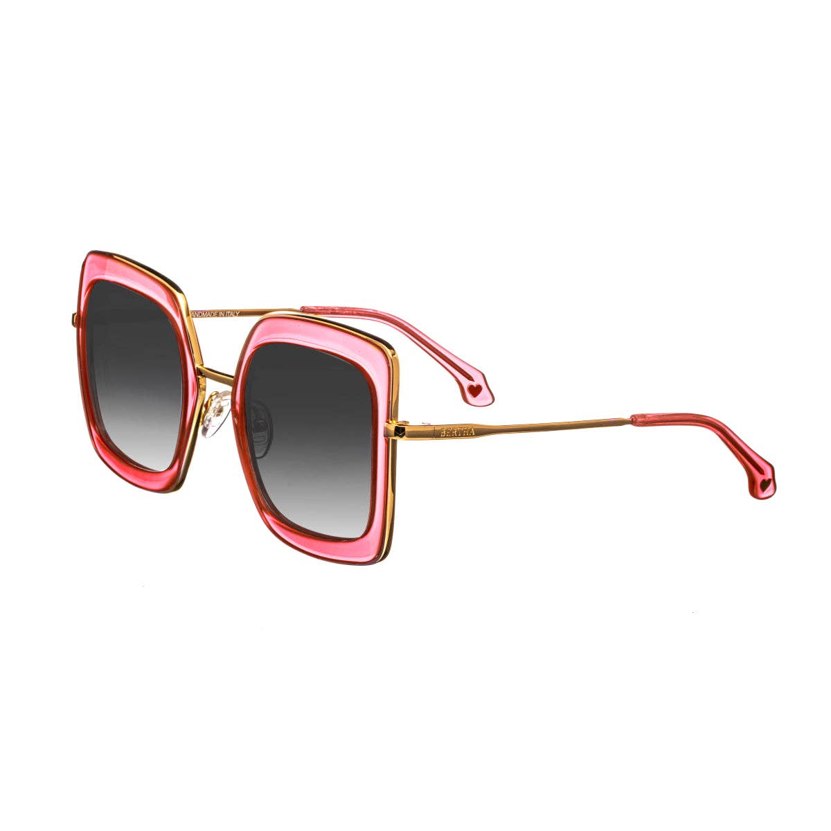 Bertha Ellie Handmade-in-Italy Polarized Square Sunglasses