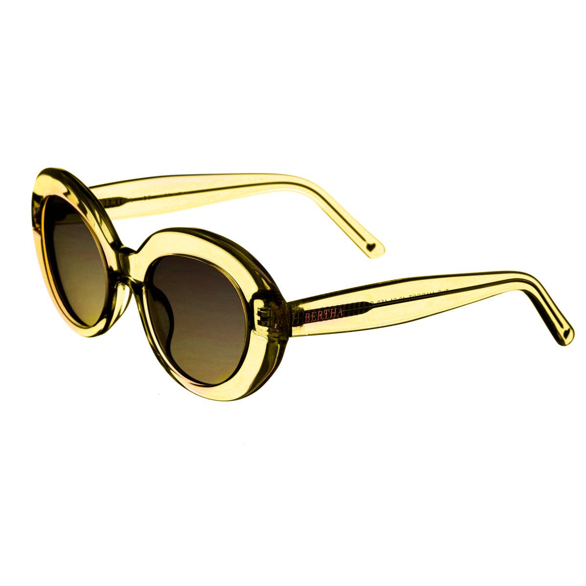 Bertha Margot Handmade-in-Italy Polarized Round Sunglasses
