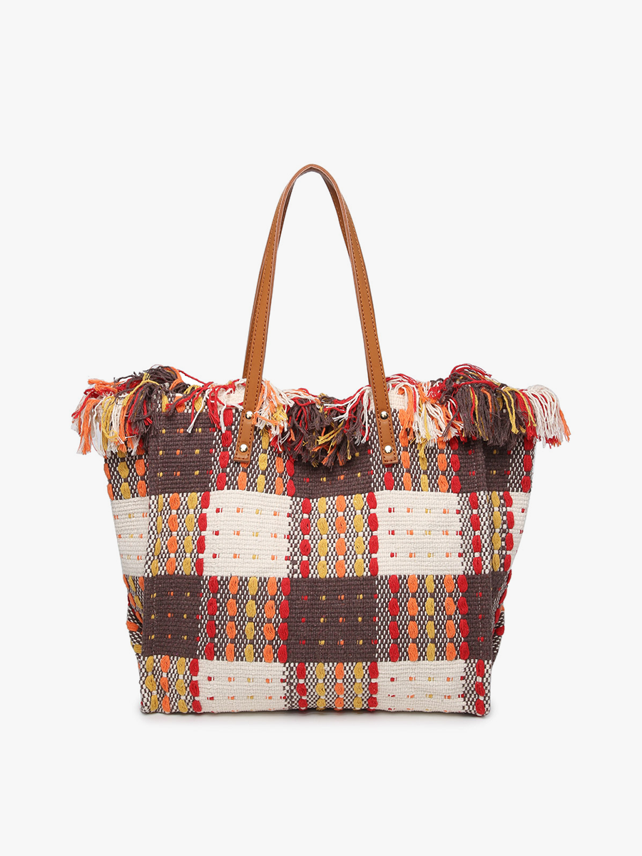 M2091 Madison Handwoven Fringe Tote – Woven Cotton Bag