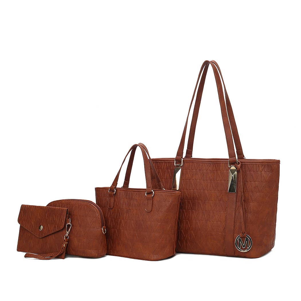 MKF Arya Signature Women’s Tote Bag by Mia K- 4 PCS Sets