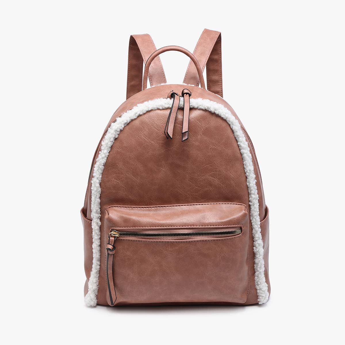 BP2420 Sherpa Trim Backpack – Front Pocket Vegan Bag