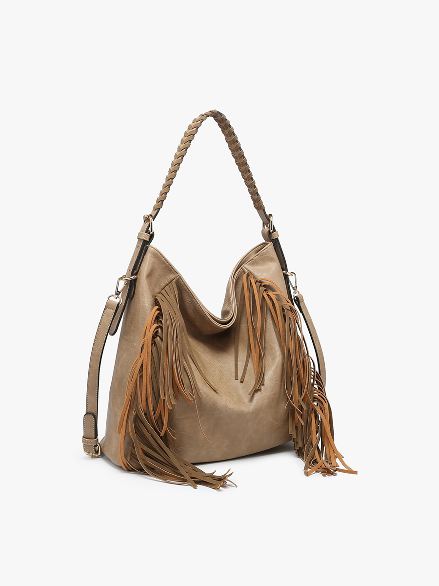 M2350 Sav Distressed Hobo w/ Fringe Detail