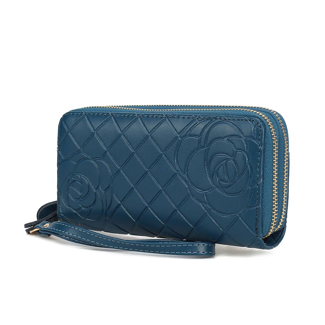 382 MKF Collection Quilted Flower-Embossed Wristlet by Mia K