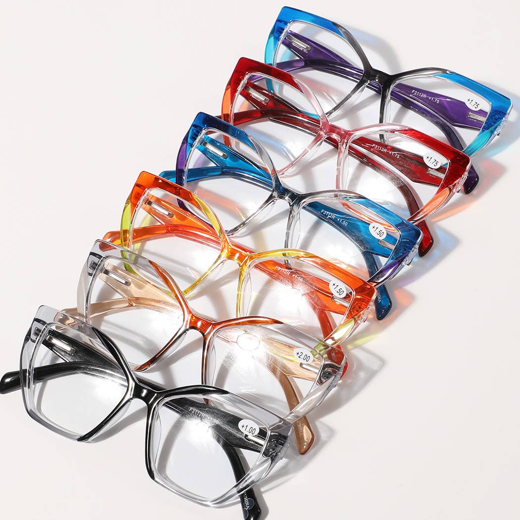 Multi-Tone Transparent Frame Reading Glasses
