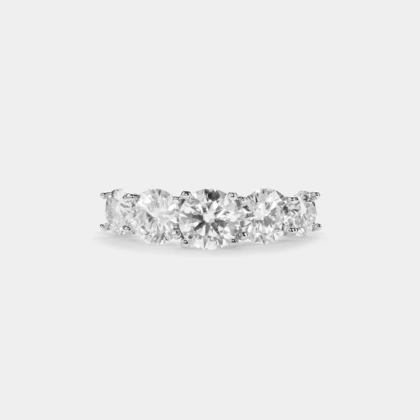 Five-Stone Color Moissanite Band Ring in 925 Sterling Silver