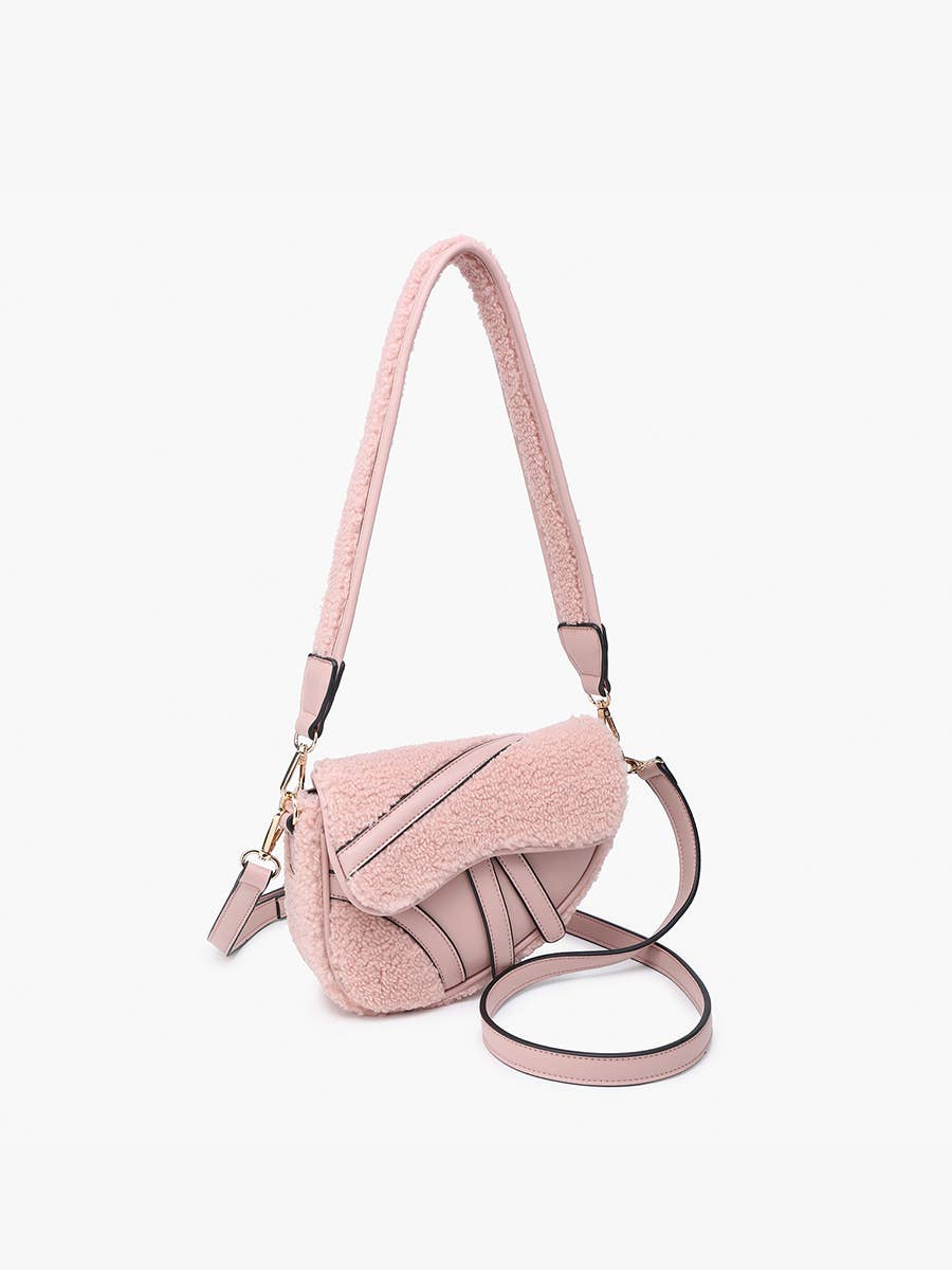 Kori Sherpa Trim Asymmetrical Crossbody Bag | M2511