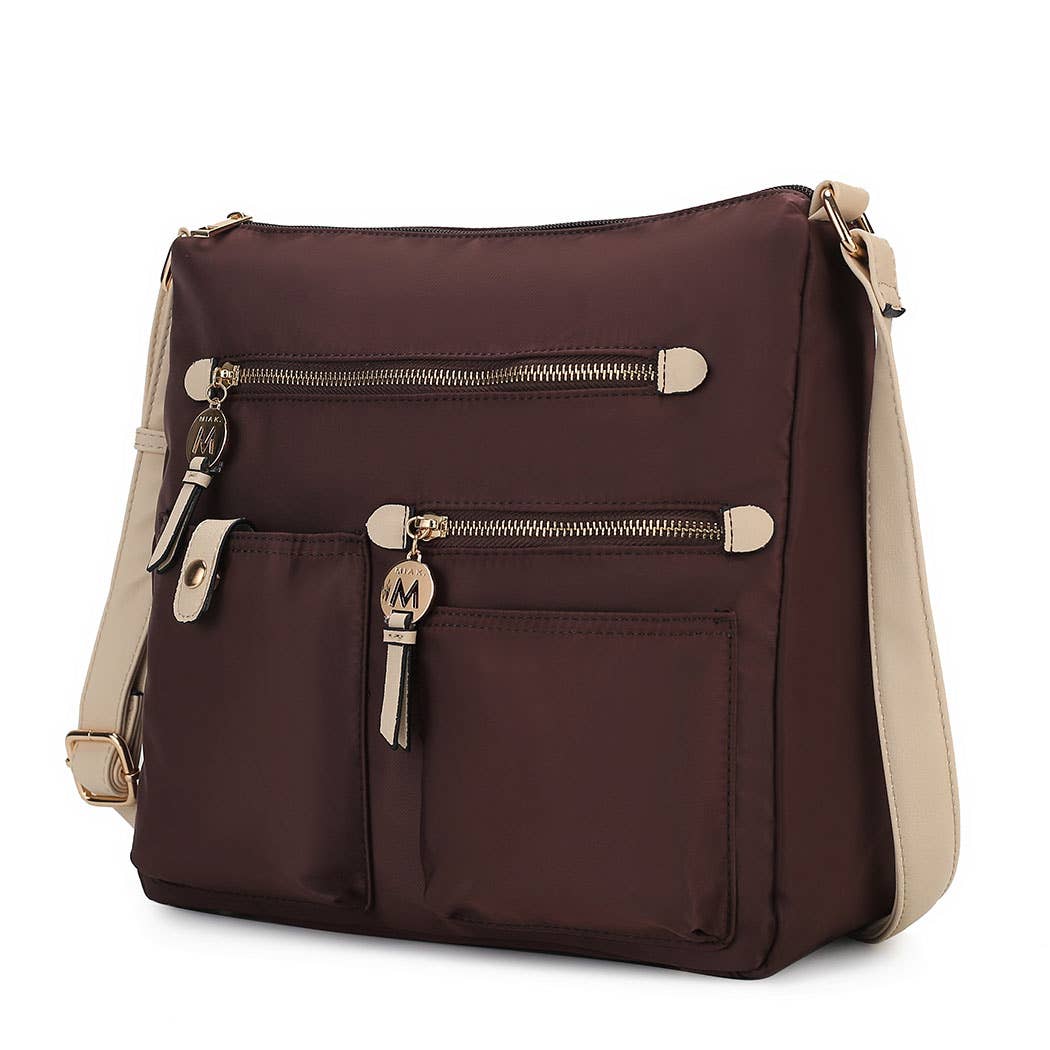 380 Serena Color-Block Nylon Women Shoulder Handbag by Mia K