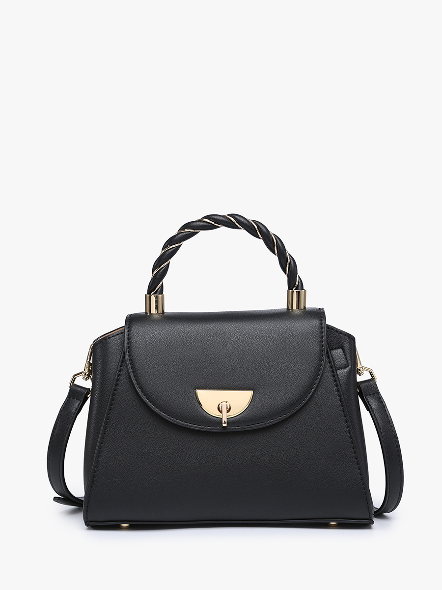 Clarke Twist Lock Small Satchel –Braided Handle Bag | EH2252
