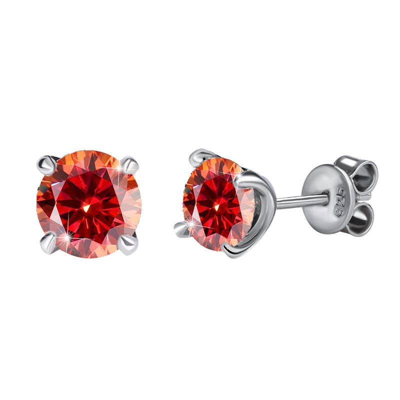 359 Color Moissanite Wedding Stud Earring in 925 Sterling Silver