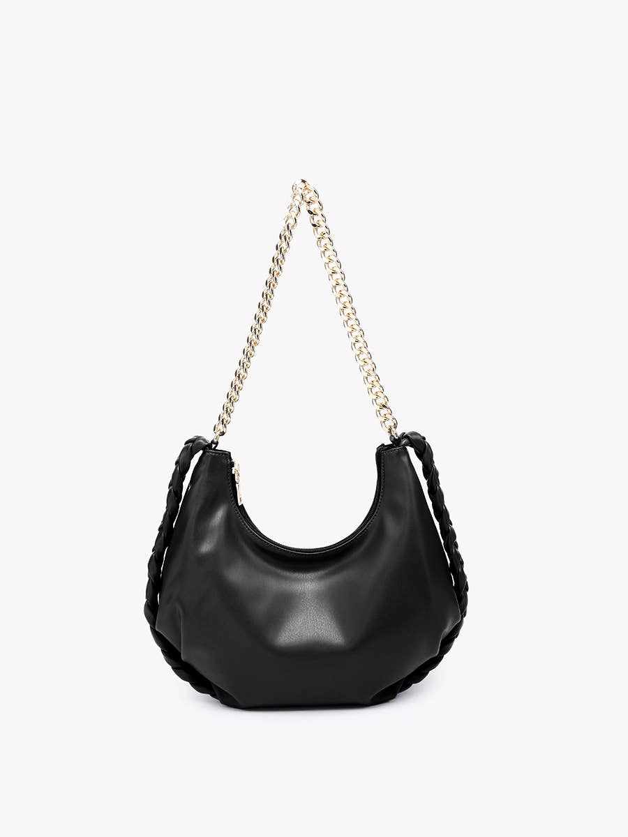 M2524 Elliot Braided Detail Satchel w/ Chain Strap