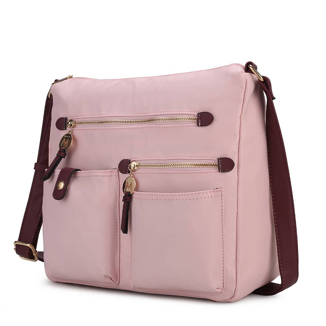 380 Serena Color-Block Nylon Women Shoulder Handbag by Mia K