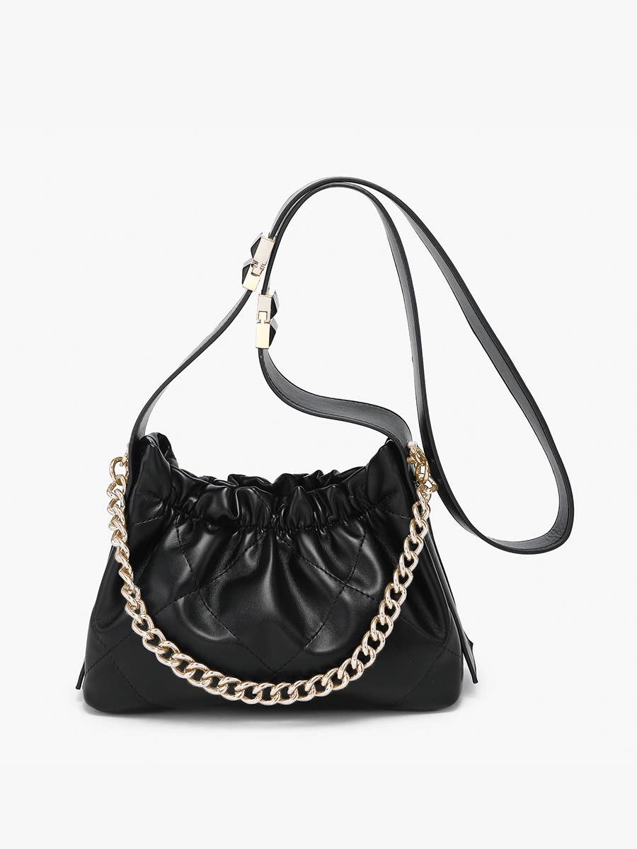 JN2585 Sydney Ruched Bucket Bag – Crossbody Style