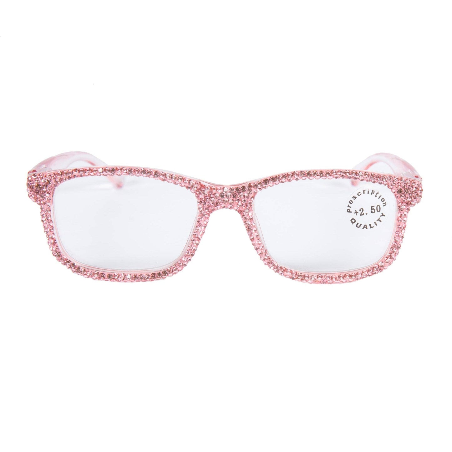 Handmade Rhinestone Rectangle Reader Glasses G0540-Pink