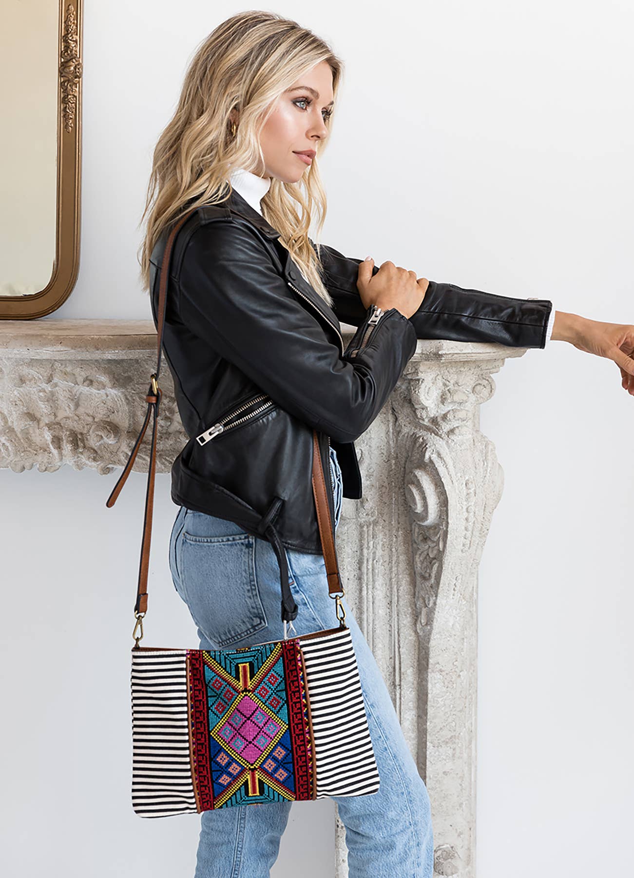 Felicity Aztec Embroidered Crossbody | M1979