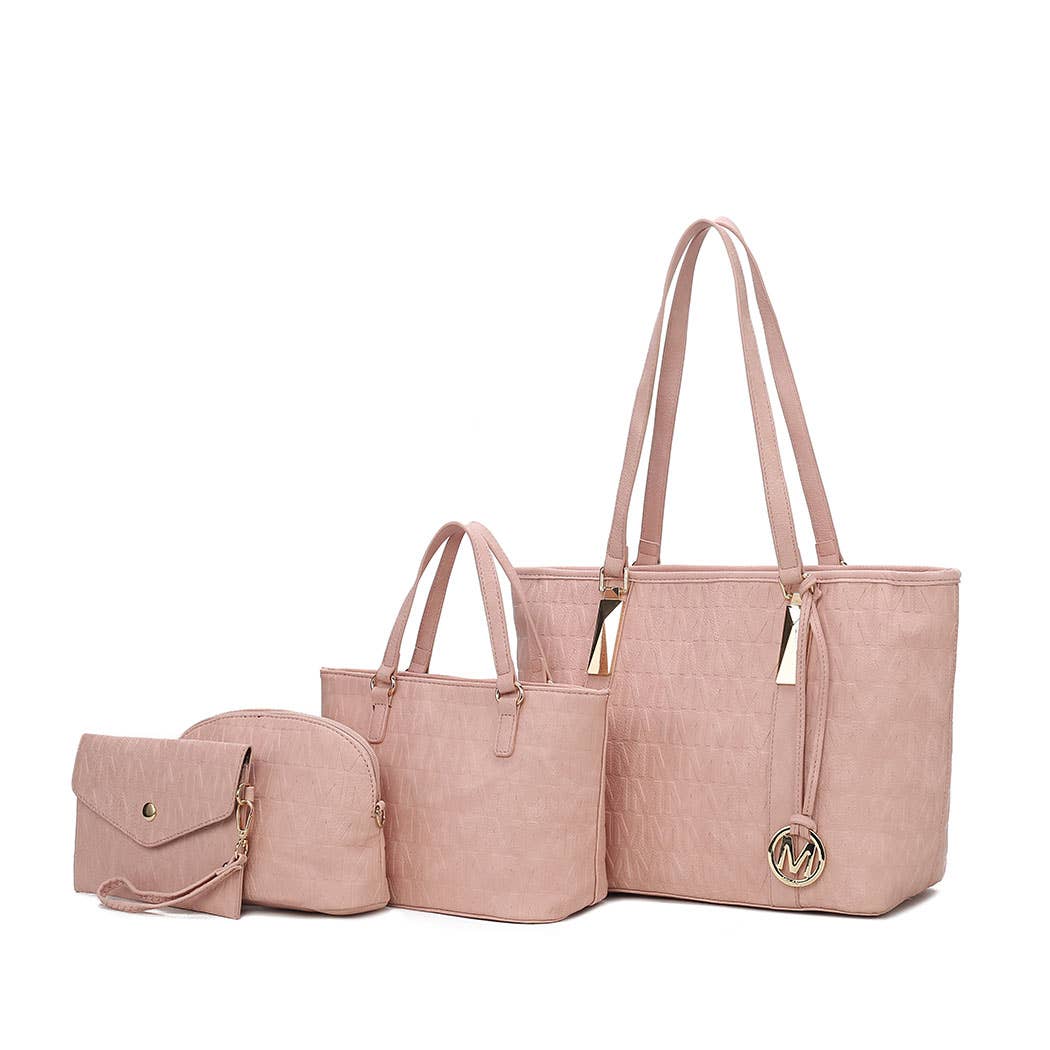 MKF Arya Signature Women’s Tote Bag by Mia K- 4 PCS Sets