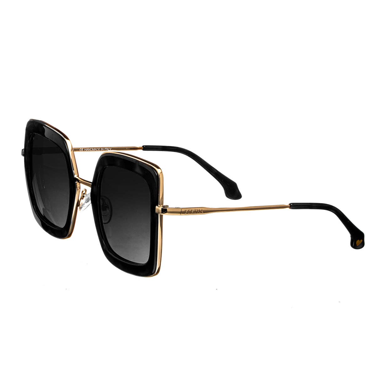 Bertha Ellie Handmade-in-Italy Polarized Square Sunglasses