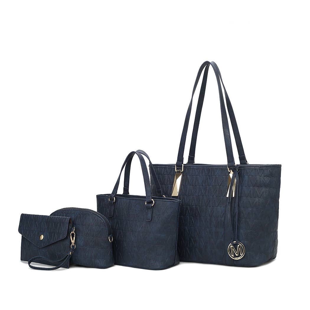 MKF Arya Signature Women’s Tote Bag by Mia K- 4 PCS Sets