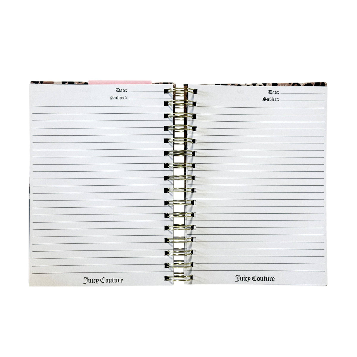 Juicy Couture Cheetah Print Spiral Notebook with Gold Foil, 2 Heart Pens, Lined Pages, Fashion Journal, 5.8 x 8.3 in