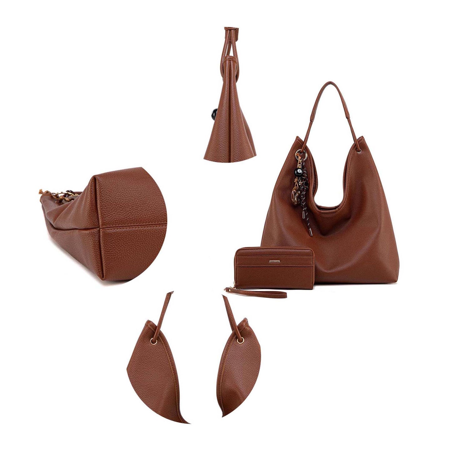 MKF Eloa Women's Hobo Bag with Wallet- 2-piece set by Mia K