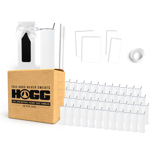 20oz SUBLIMATION SKINNY EDGE TUMBLER GIFT SET (48 UNITS)