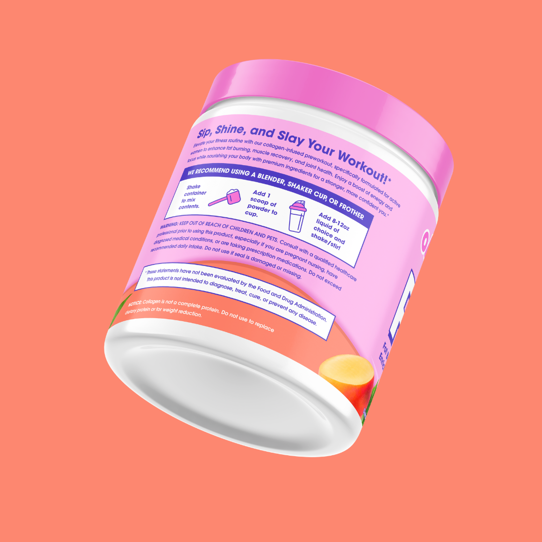 Obvi Collagenic Peach Mango Pre-Workout Boost Drink