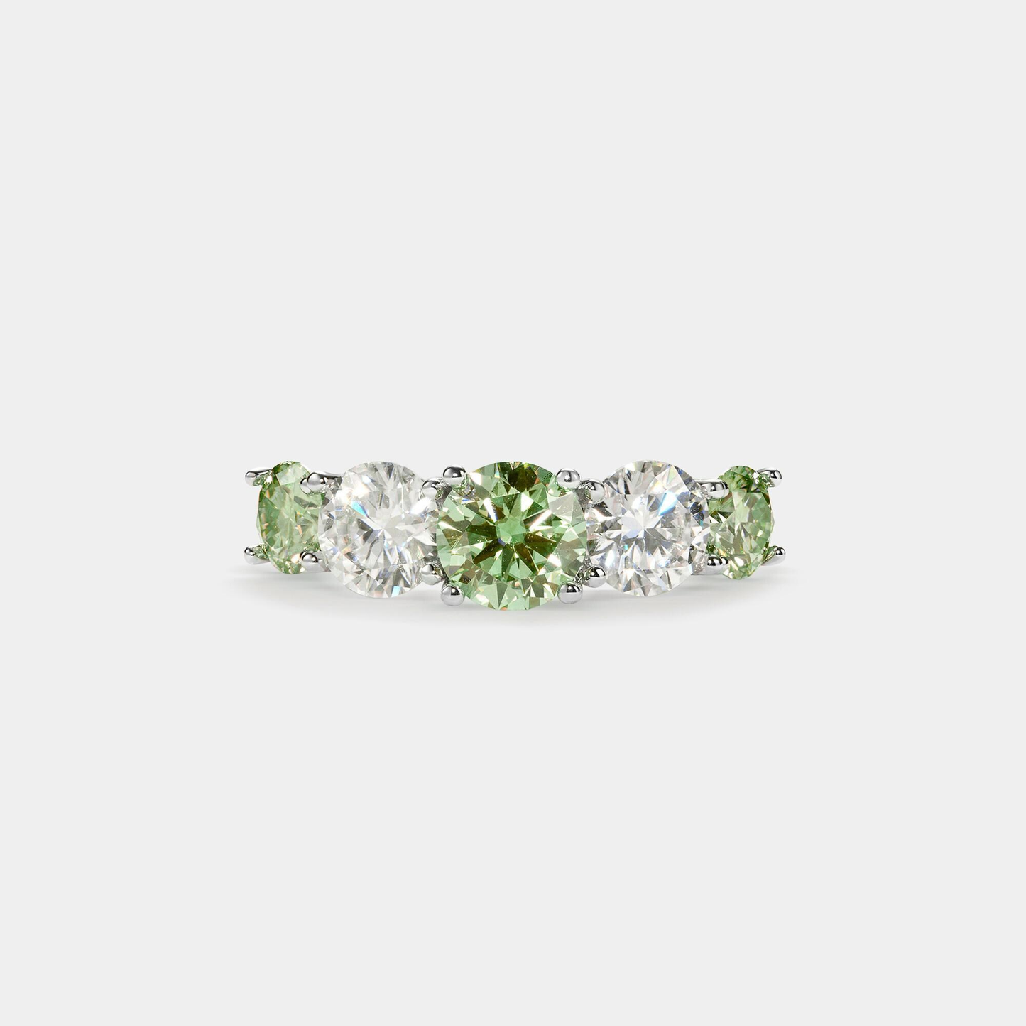 Five-Stone Color Moissanite Band Ring in 925 Sterling Silver