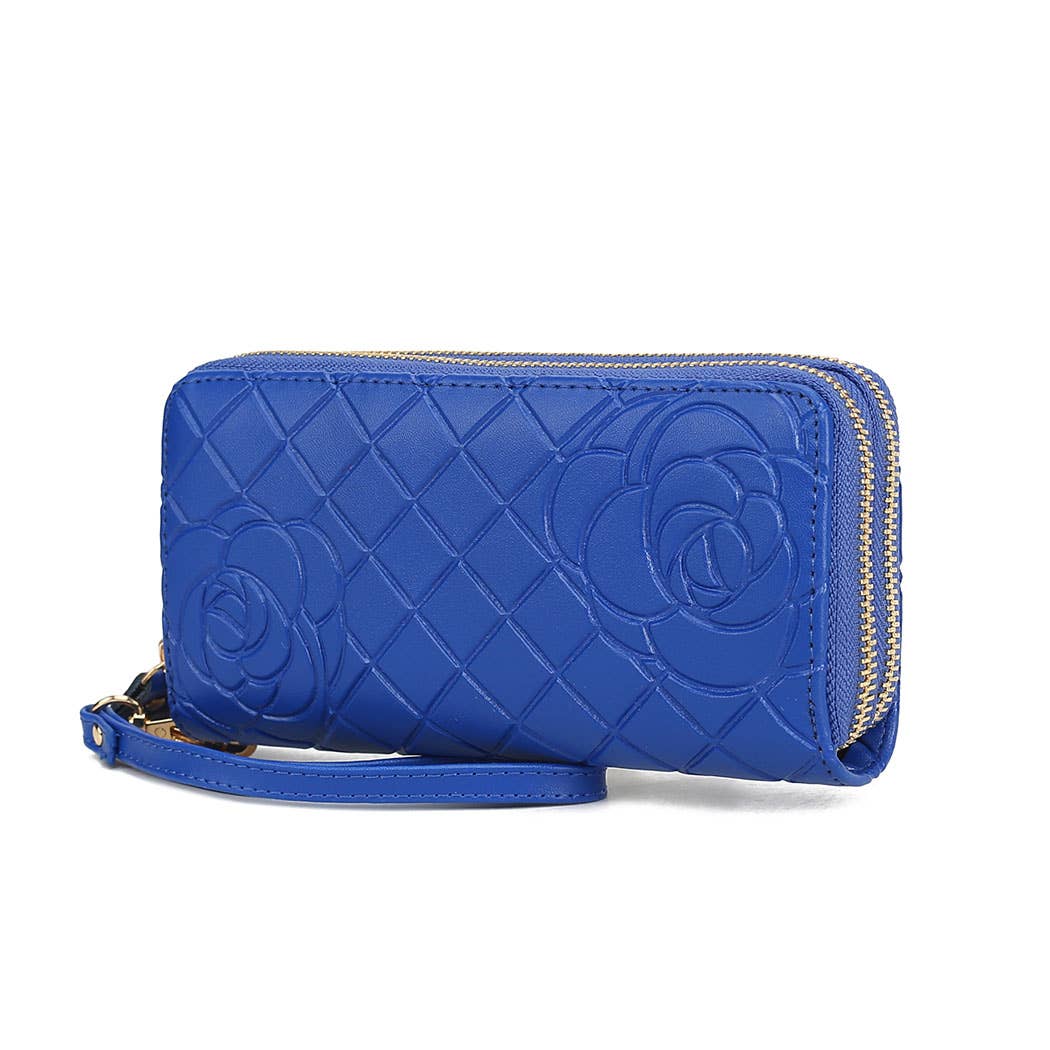 382 MKF Collection Quilted Flower-Embossed Wristlet by Mia K
