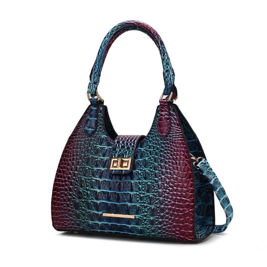 MKF Ava Gradient Rainbow Faux Crocodile Embossed Tote Bag