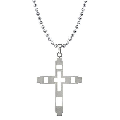 424 - 8058 Premium Titanium Cross Pendant
