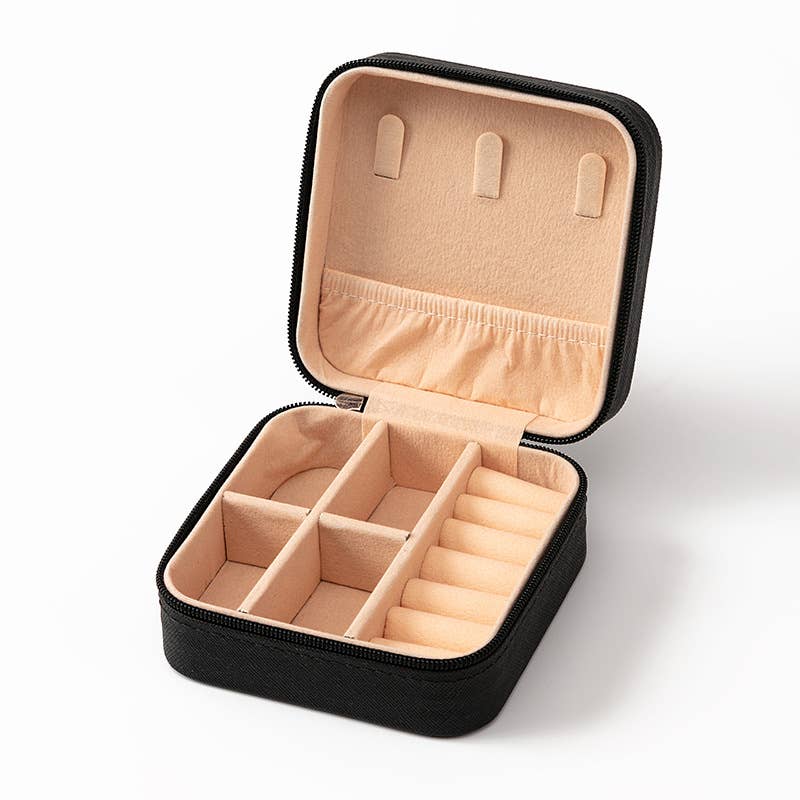 407 Portable Mini Square Jewelry Organizer Travel Box Case