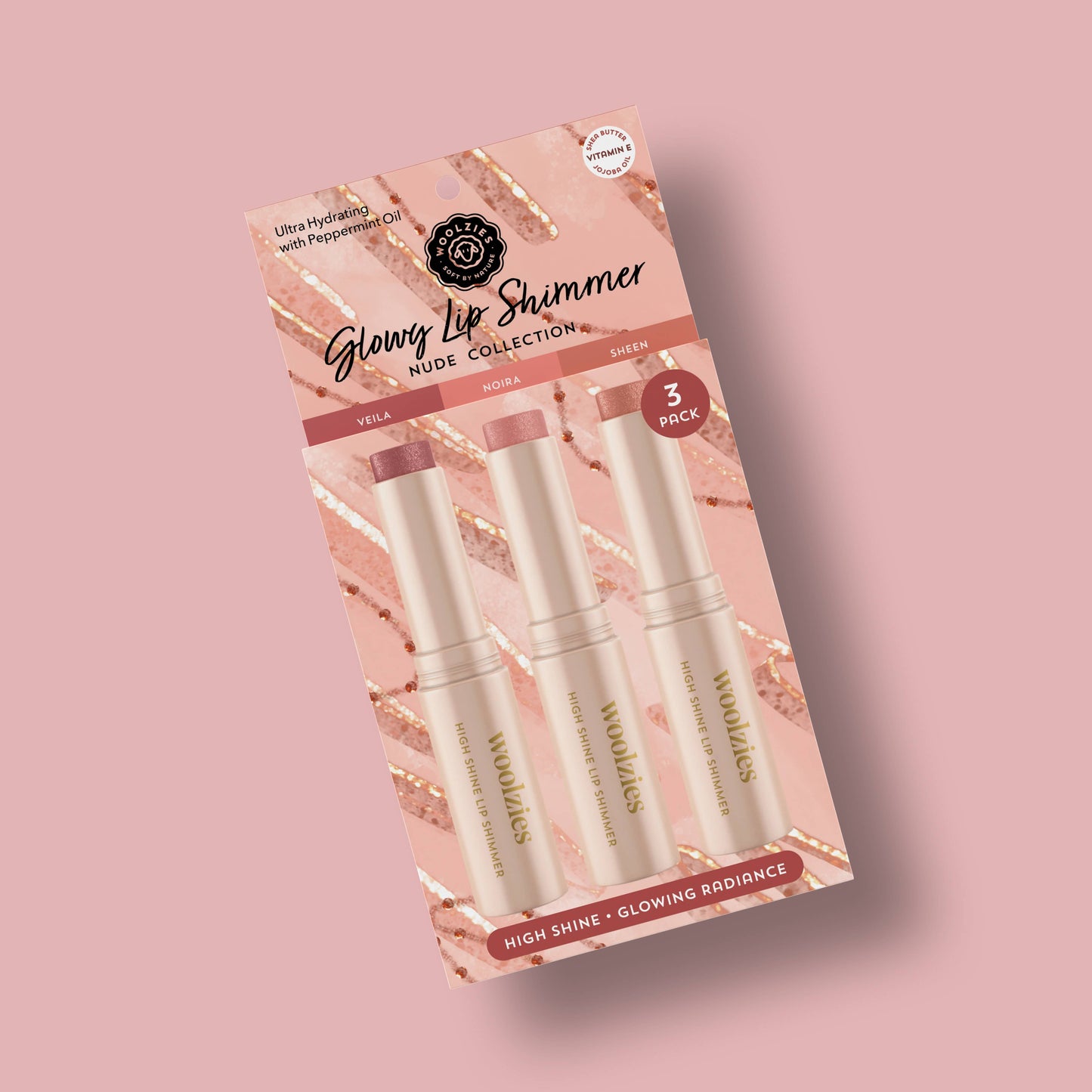 Glowy Lip Shimmer Trio – Nude Collection