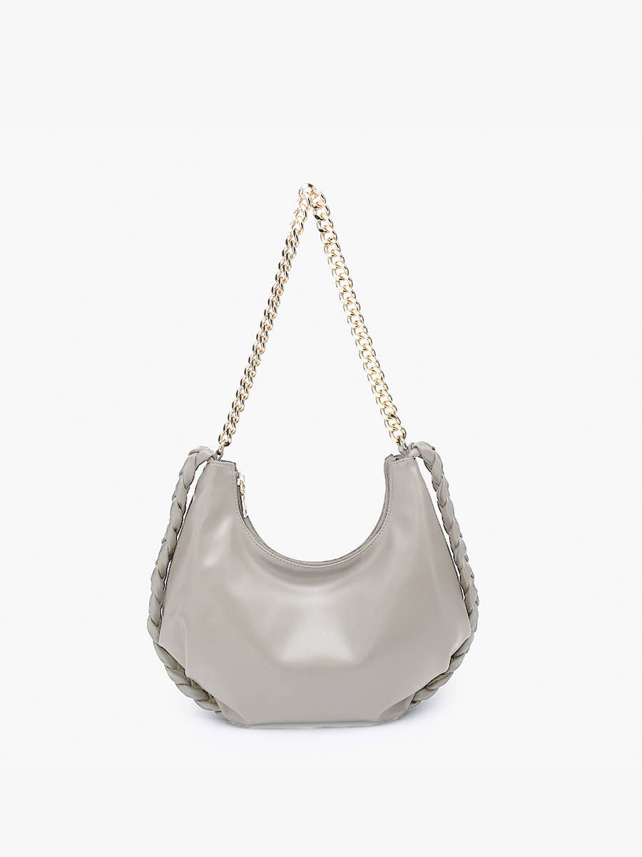 M2524 Elliot Braided Detail Satchel w/ Chain Strap