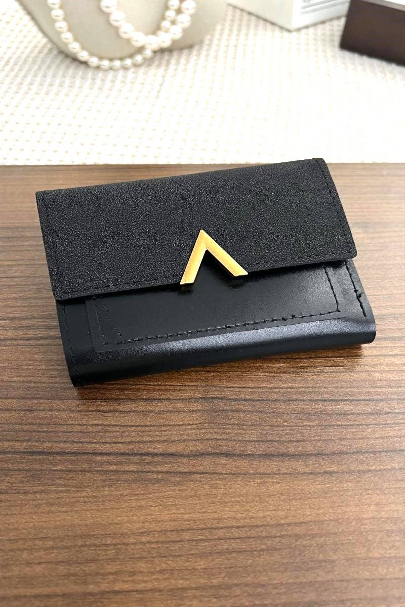 Vegan Leather Compact Trifold Wallet