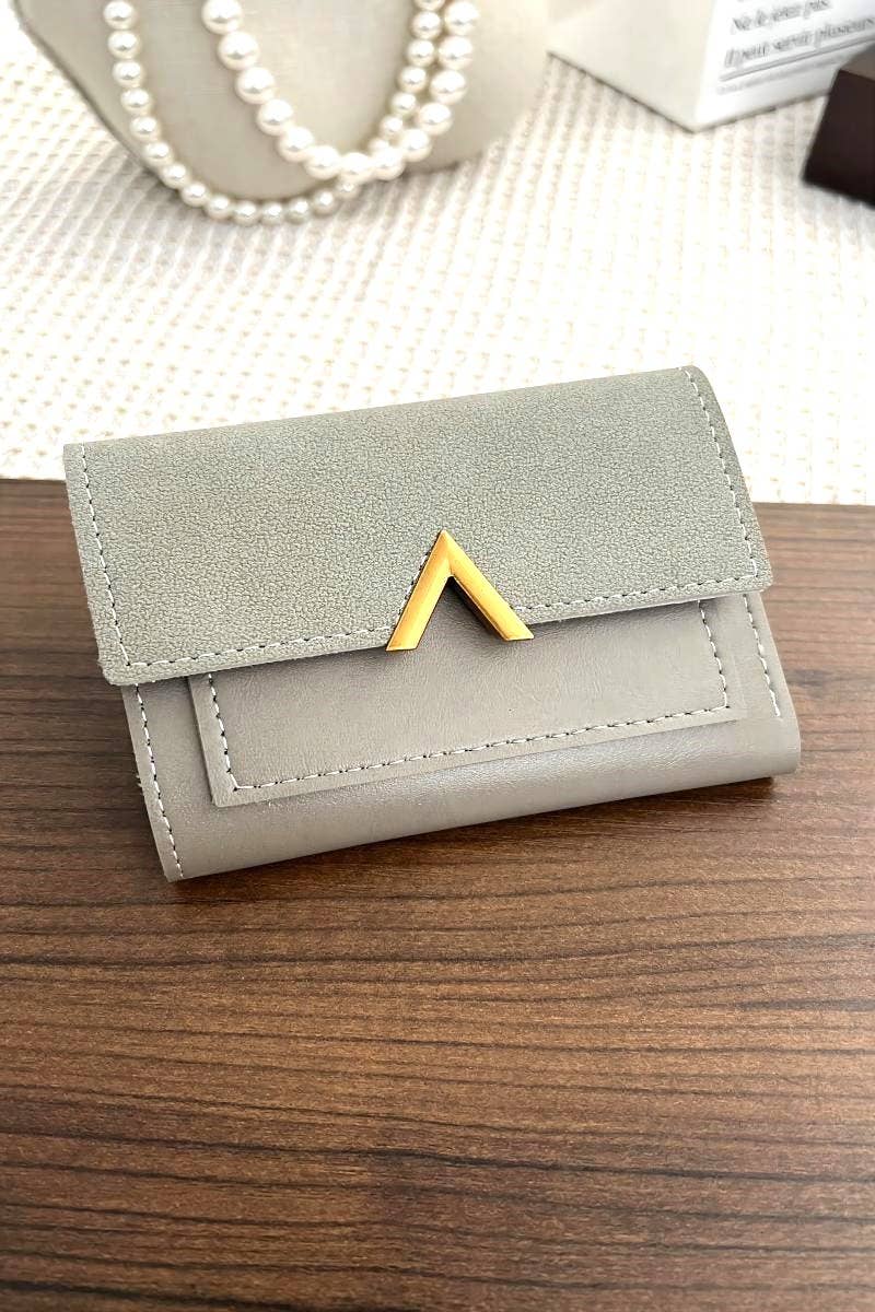 Vegan Leather Compact Trifold Wallet