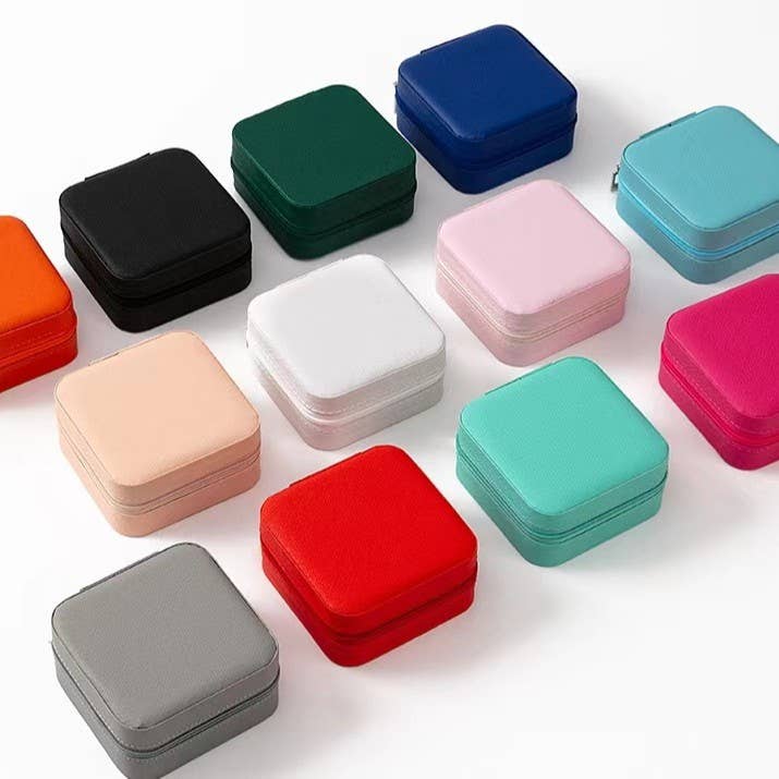 407 Portable Mini Square Jewelry Organizer Travel Box Case
