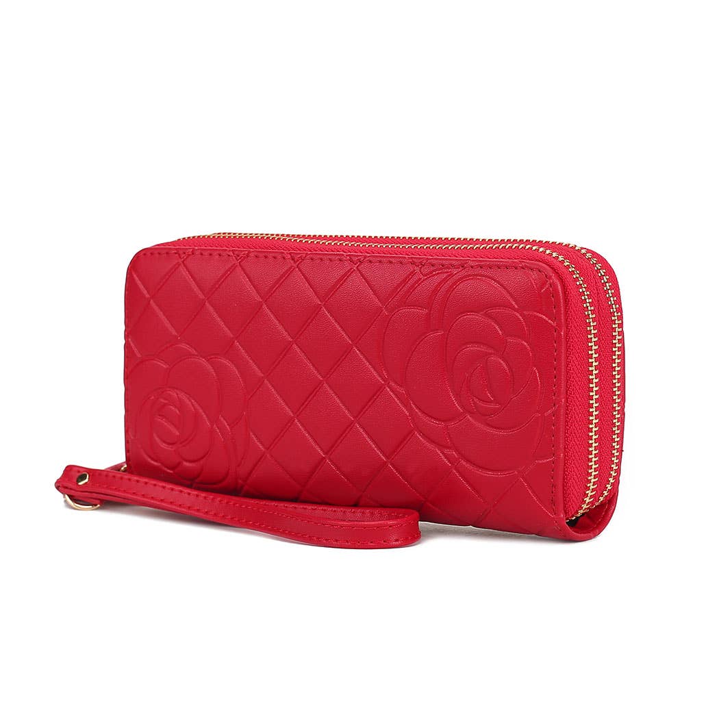 382 MKF Collection Quilted Flower-Embossed Wristlet by Mia K