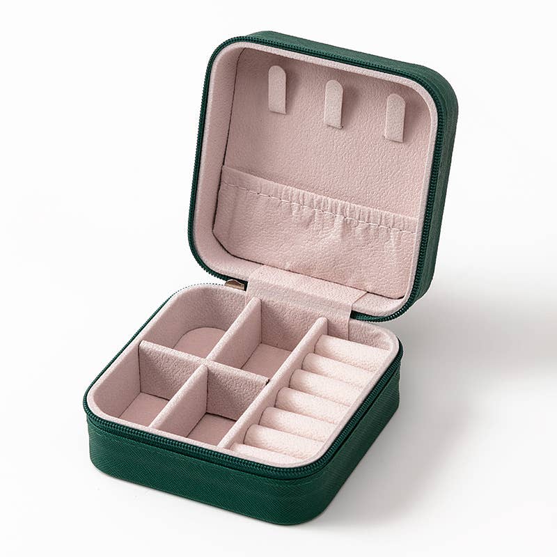 407 Portable Mini Square Jewelry Organizer Travel Box Case