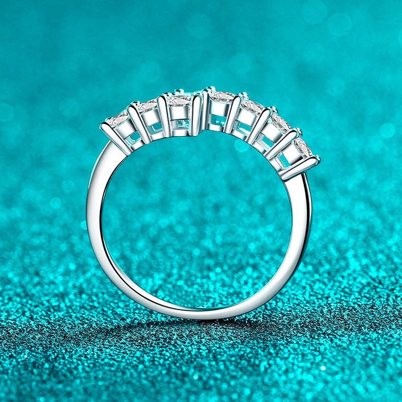Moissanite Bypass Eternity Wrap Ring in 925 Sterling Silver