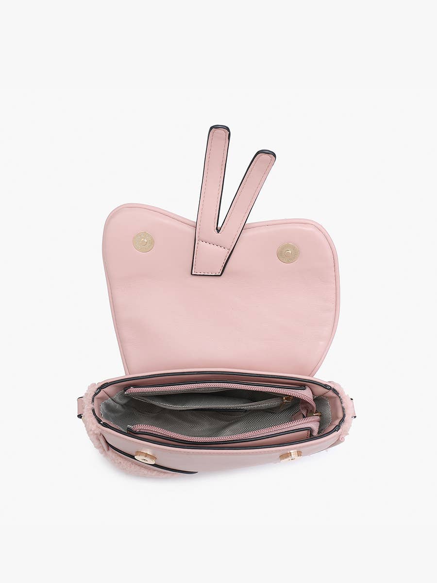 Kori Sherpa Trim Asymmetrical Crossbody Bag | M2511