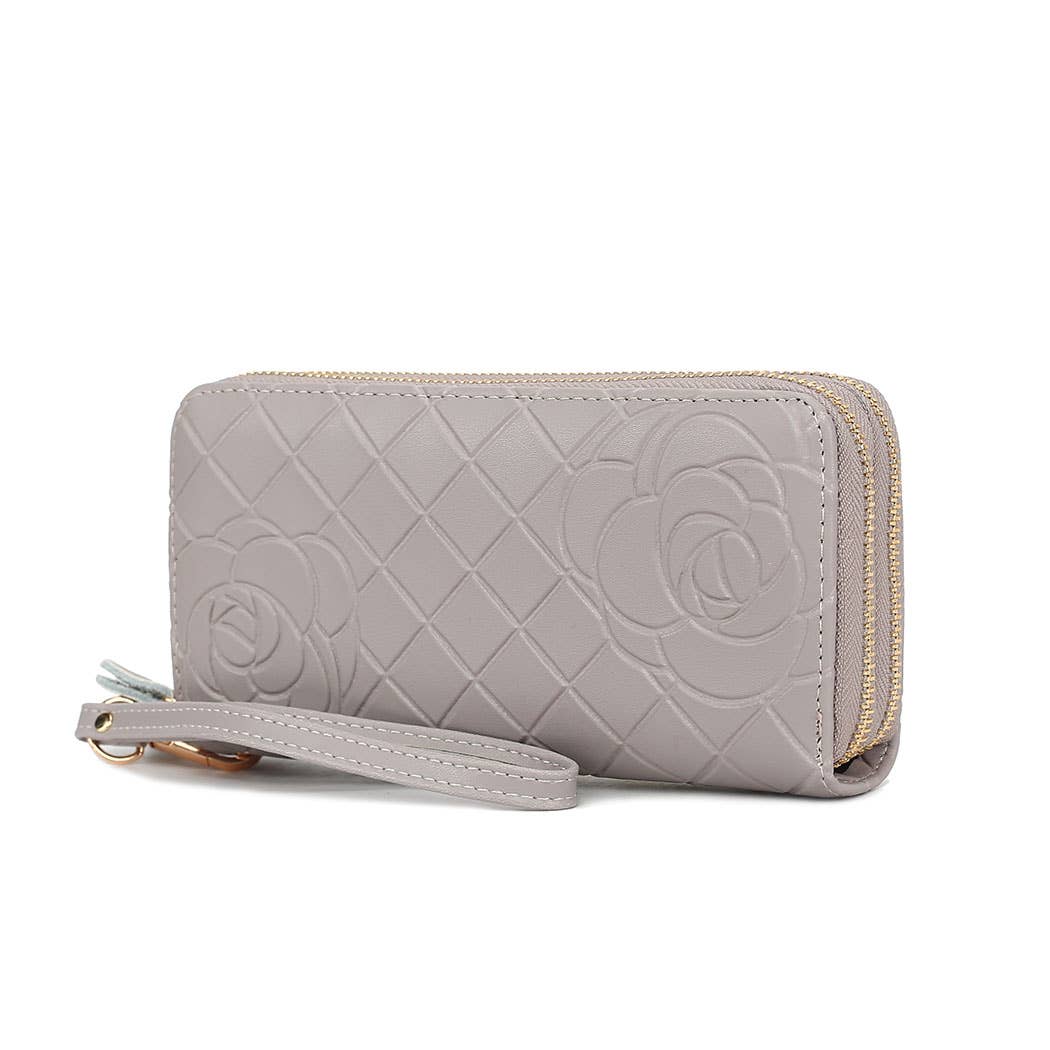382 MKF Collection Quilted Flower-Embossed Wristlet by Mia K