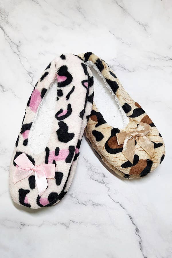 2816 Leopard Fuzzy Indoor Slipper Shoes