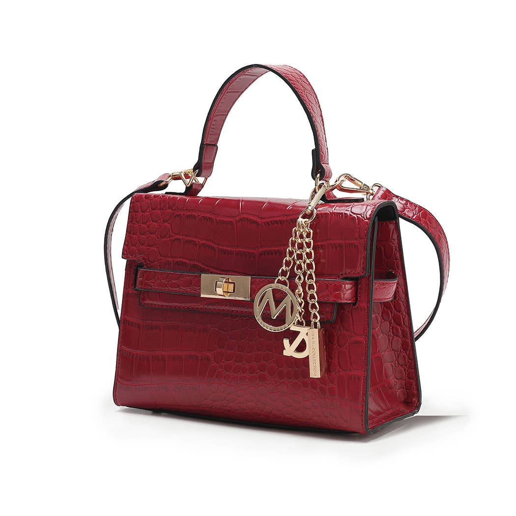 384 Naomi Satchel Handbag Vegan Crocodile Leather Women by Mia K