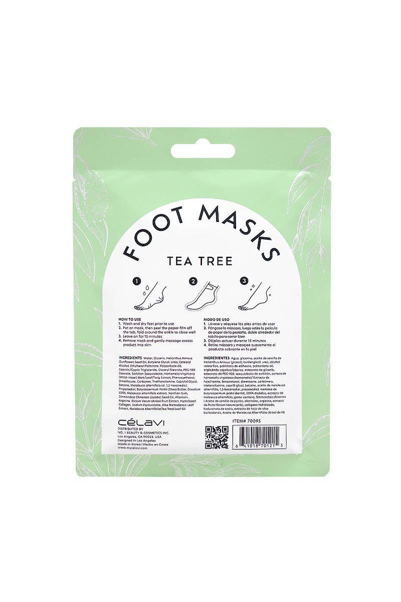 2831 Celavi 70095 Tea Tree Foot Masks