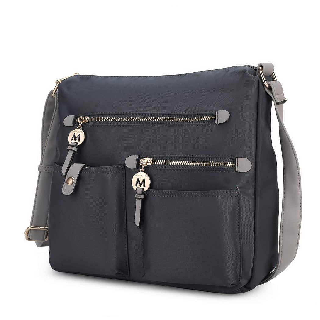 380 Serena Color-Block Nylon Women Shoulder Handbag by Mia K